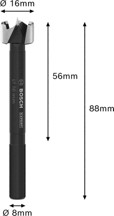 Bosch EXPERT puidust Forstneri puur läbimõõduga 16 mm.